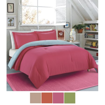 Nc Home Fashions Solid Color Microfiber Reversible Comforter Set