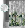 thumbnail image 4 of Summer Tropical Leaves Waterproof Fabric Shower Curtain, Green Botanical Palm Trees Shower Curtain for Bathroom Curtains Bathtubs Hotel Washable Shower Curtains with 12 Hooks Standard 72x72, 4 of 6