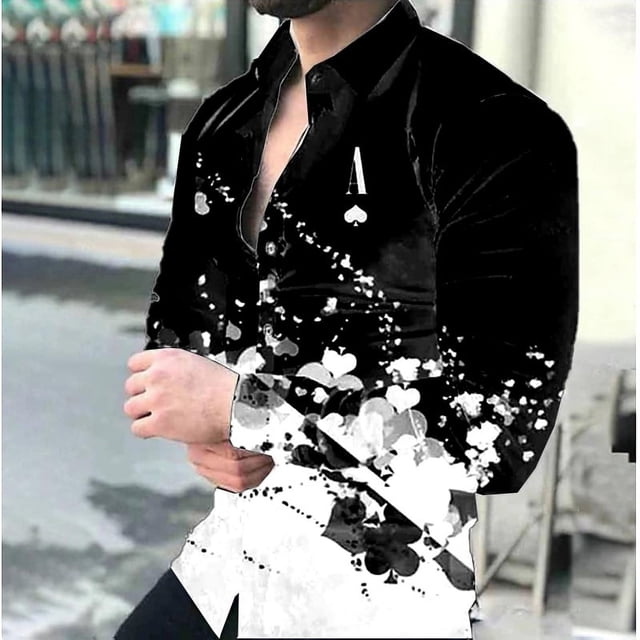 Camisas de hombre póquer negro rosa blanco una serie de nuevas camisetas casuales para hombre para fiestas al aire libre nuevas 2024 nuevas camisetas para hombre venta caliente tallas grandes