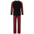 thumbnail image 5 of Qiylii Christmas Family Matching Pajamas Set Letter Santa Hat Print Long Sleeve Tops and Plaid Pants Sleepwear  Outfits for Parent-Child Women Man Kids Baby Dog Holiday Pjs Sets, 5 of 10