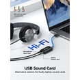 thumbnail image 4 of UGREEN USB to 3.5mm Audio Adapter Sound Card, External DAC 16bit 48kHz USB to Aux Adapter with Dual Headphone and Mic Jack for PC Laptop Windows,PS5, compatible with Mac - Black, 4 of 8
