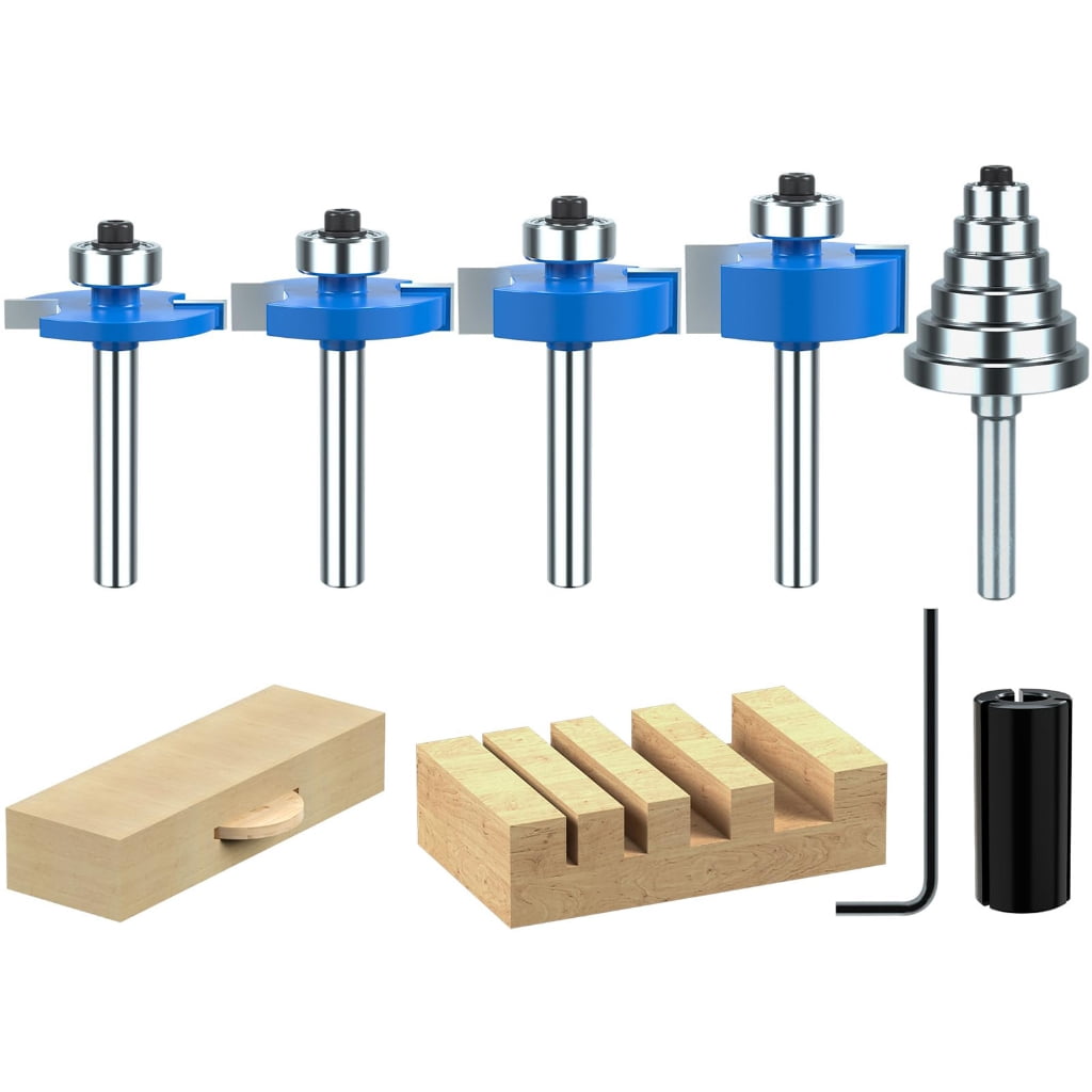 PatungKu Pack of 7 Multiple Size Router Bit Kit Stable Performances Router Bit Produced for Functional Woodworking Tasks