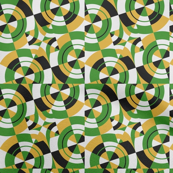 oneOone Cotton Cambric Green Fabric Geometrical Sewing Material Print Fabric By The Yard 42 Inch Wide