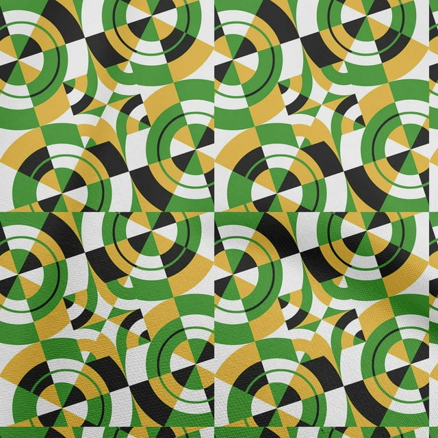 oneOone Cotton Poplin Green Fabric Geometrical Craft Projects Decor Fabric Printed By The Yard 42 Inch Wide