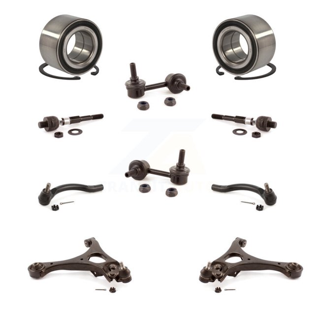Transit Auto Bras de Commande Inférieur à Roulement avant avec Tige de Liaison Intérieure Rotative Kit de Stabilisation (10 Pcs) pour Voiture 2006-2011 Honda Civic 1.8L - Côté Gauche Droit (Conducteur Passager) K7T-108392