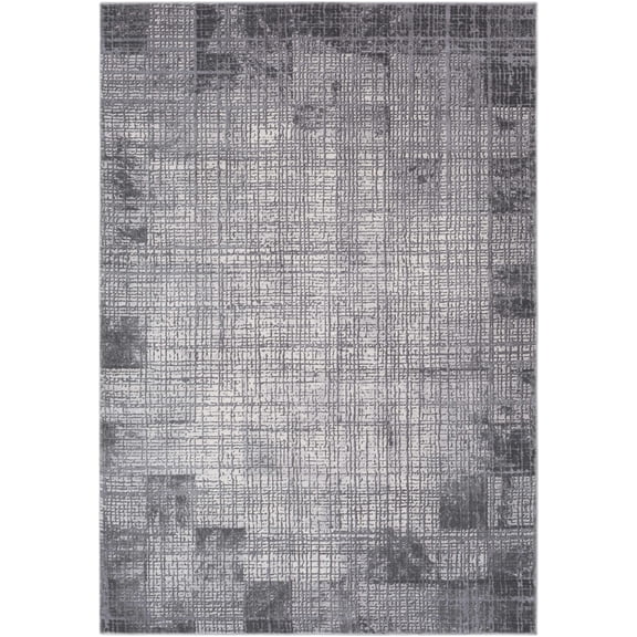 BoutiqueRugs Tamcourt Contemporary Area Rug - Medium Gray, Charcoal, Beige - 6'7" x 9'6"