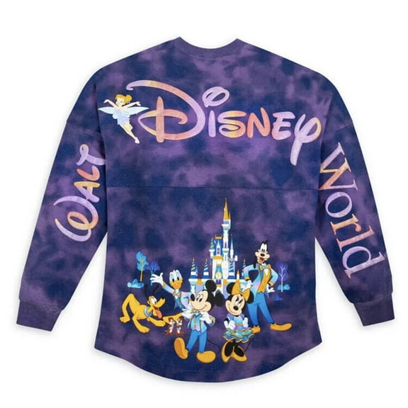 Walt Disney World 50th Anniversary Tie-Dye Spirit Jersey Purple Adult Medium NWT