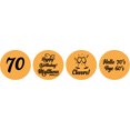 thumbnail image 2 of Darling Souvenir Cheers 70th Birthday Custom Name Stickers 190 Pcs Candy Labels Party Favor-Orange, 2 of 2
