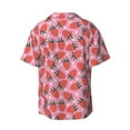 thumbnail image 5 of Uemuo Strawberry Pattern Cotton Linen Short Sleeve Shirts,Casual Lightweight Button Down Shirts,Vacation Beach Summer Tops-X-Large, 5 of 7