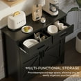 thumbnail image 6 of Kitchen Sideboard Buffet Cabinet, Wooden Buffet Cabinet Credenza Coffee Bar with 2 Drawers & 2 Doors, Black Wood Sideboard for Living Room, Entryway, Corridor, JA3981, 6 of 6