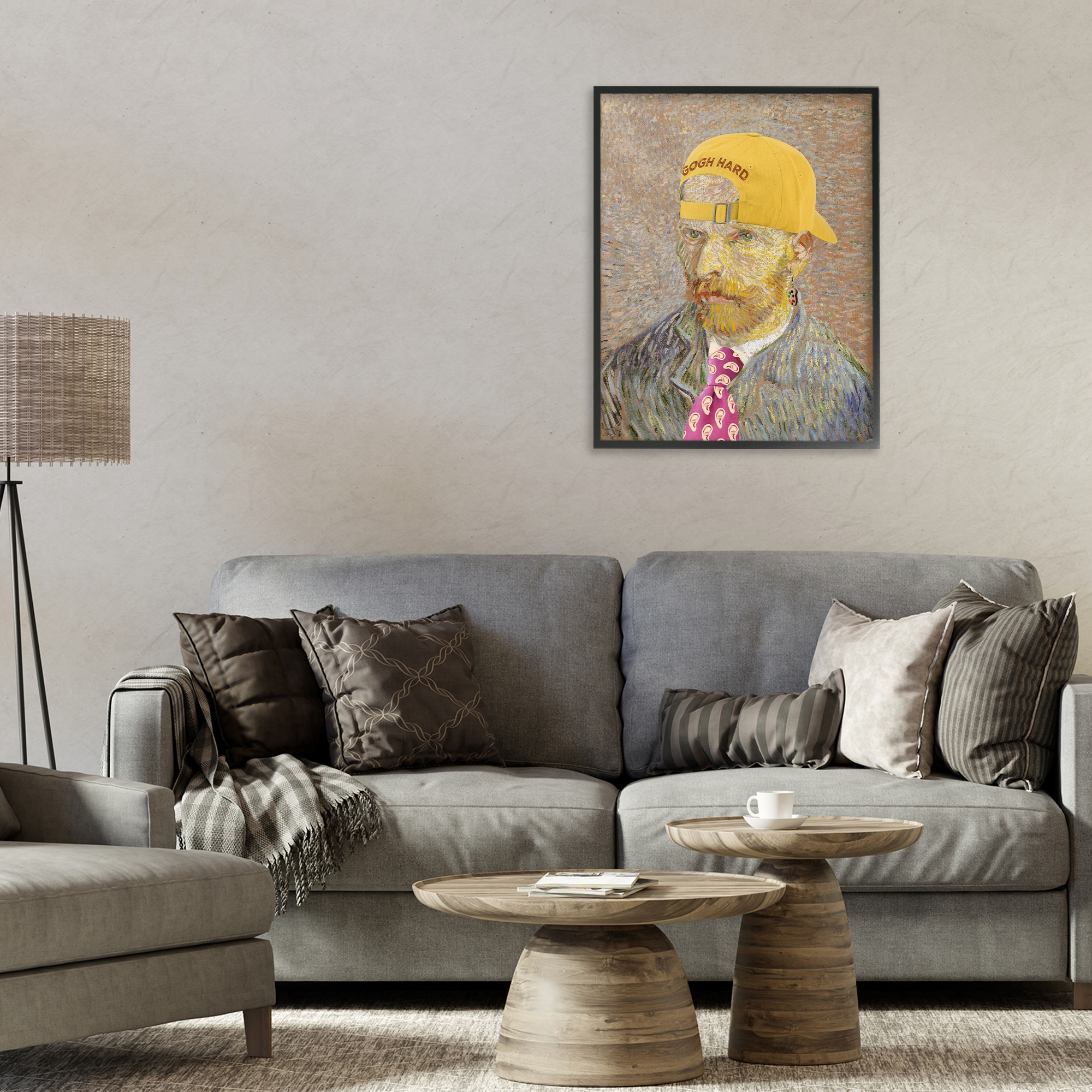 Van Gogh in Yellow hat Black Framed Giclee Art, design by Masters Redux