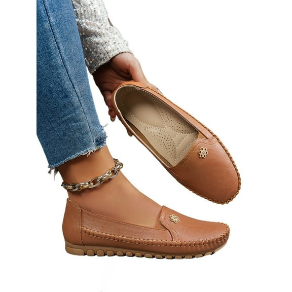 AstraShopming Women’s Slip-On Loafers Flats, Casual Comfort Walking Shoes for Women, Lightweight Flexible Sole Driving Moccasins, Soft Breathable Everyday Flat Shoes, Non-Slip Outdoor Wear