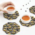 thumbnail image 7 of Pofeuu Excavator At Work Print Leather Coasters Set of 6, Round Cups Mugs Mat Pad for Home Kitchen Heat Resistant Drink Coasters,Octagon, 7 of 7
