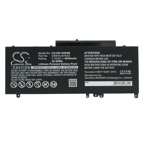 6850mAh G5mio PF59Y 0WYJC2 G5M10 G5mi0 0G5M10 TXF9M 6MT4T G5m1o R9XM9 K3JK9 P48G 079VRK 79VRK Battery for DELL Latitude 5450