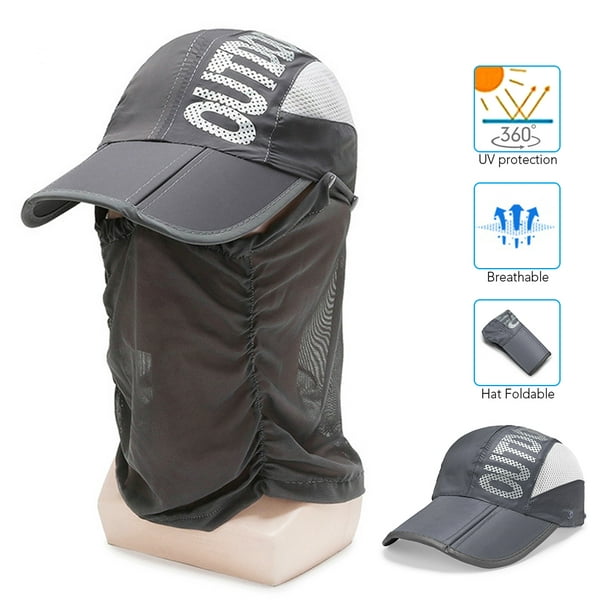 Detachable Mesh Hat Sunblock Hat Breathable Cap for Outdoor