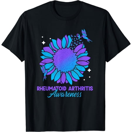 RA Hummingbird Flower Rheumatoid Awareness Survivor Warrior T-Shirt, Unisex T-Shirt