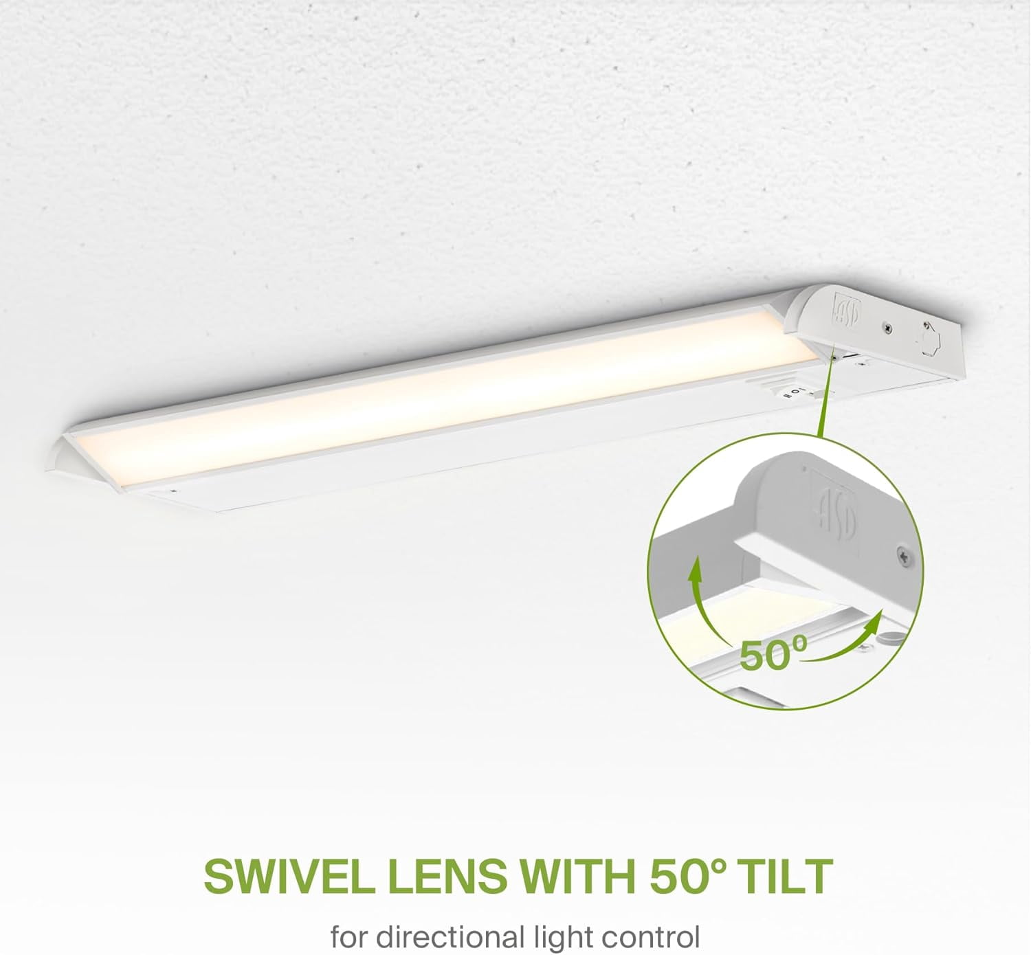 Swivel LED Under Cabinet Lighting Plug in or Hardwired 24 Inch, Dimmable Under Cabinet Lights with High/Low/Off Switch, 3CCT 2700K-4000K, Linkable Under Counter Lights for Kitchen, White, ETL