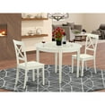thumbnail image 2 of East West Furniture Boston 3-piece Traditional Wood Dining Set in Linen White, 2 of 7