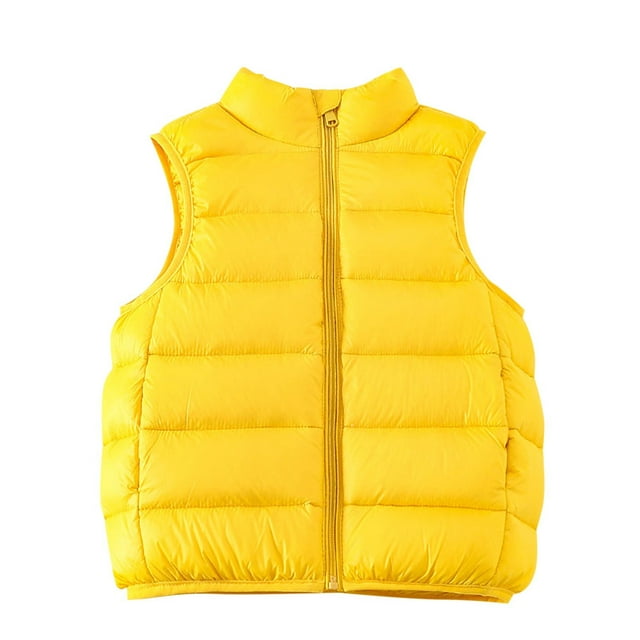 Birdeem Kids Winter Down Jacket, Solid Color Warm Stand Up Collar Camisole Set