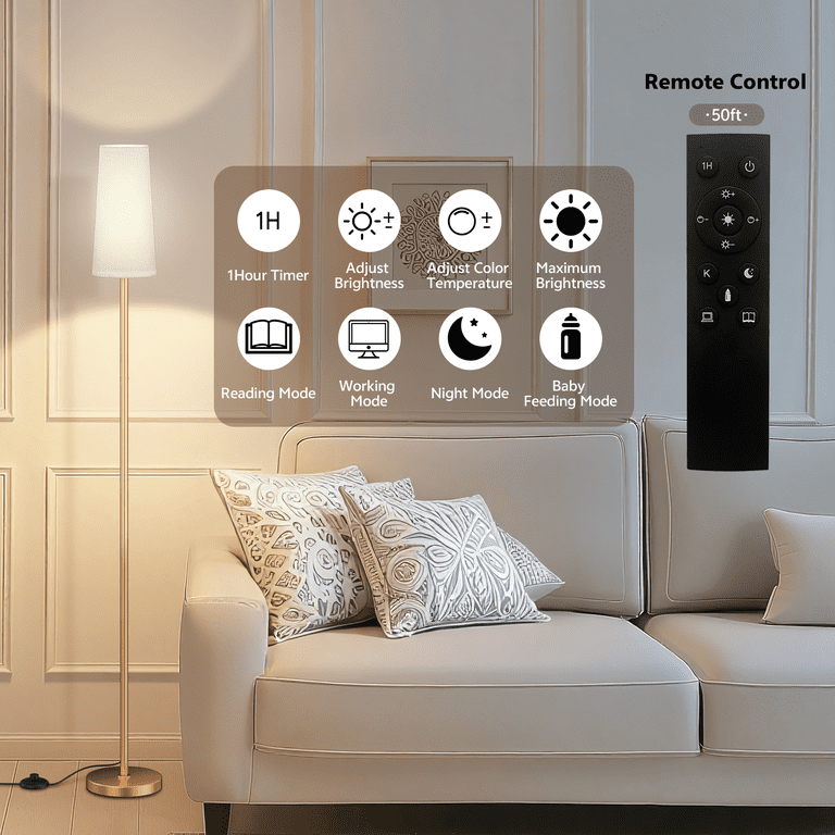 Untimaty 66" Dimmable Floor Lamp With Remote Control photo 4