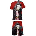 thumbnail image 3 of Demon Slayer Nezuko Boys Girls Short Sleeve Mesh T-Shirt And Shorts Outfit Set Summer Clothes Set for Kids, 3 of 8