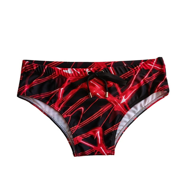 COM1950s Men's Swimming Trunks, Swimming Trunks for Men, Men's Sexy Briefs Low-Rise Bikini Beach Printing Briefs Swimming Trunks, Briefs for Men, Swimming Trunks Men, Swimming Trunks Mens