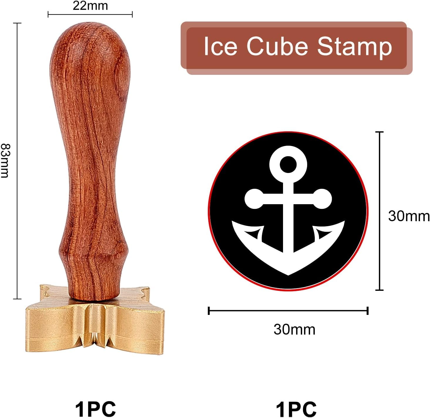 Ice Stamp 1.2 inch Ice Cube Stamp Letter R Ice Stamp Cocktail Ice Branding Stamp Ice Block Stamp Cocktail Seal Stamp for Ice Cubes Making DIY Crafting