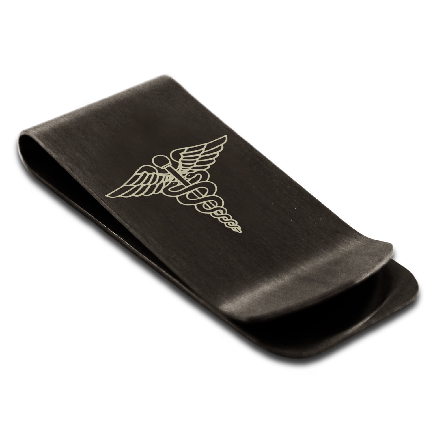 Personalized Engraving Included Money Clip Wallet Caduceus Medical Symbol