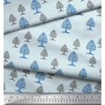 thumbnail image 3 of Soimoi Polyester Crepe Fabric Tree Block Print Fabric by The Yard 42 Inch Wide, 3 of 3