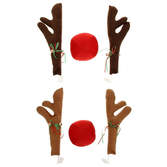 Niceauty 2 Sets Christmas Decor Supplies Car Reindeer Antlers for Driving Holiday