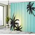thumbnail image 5 of Ambesonne Modern Shower Curtain, Hawaiian Miami Beach Sun, 69"Wx75"L, Seafoam Black, 5 of 5