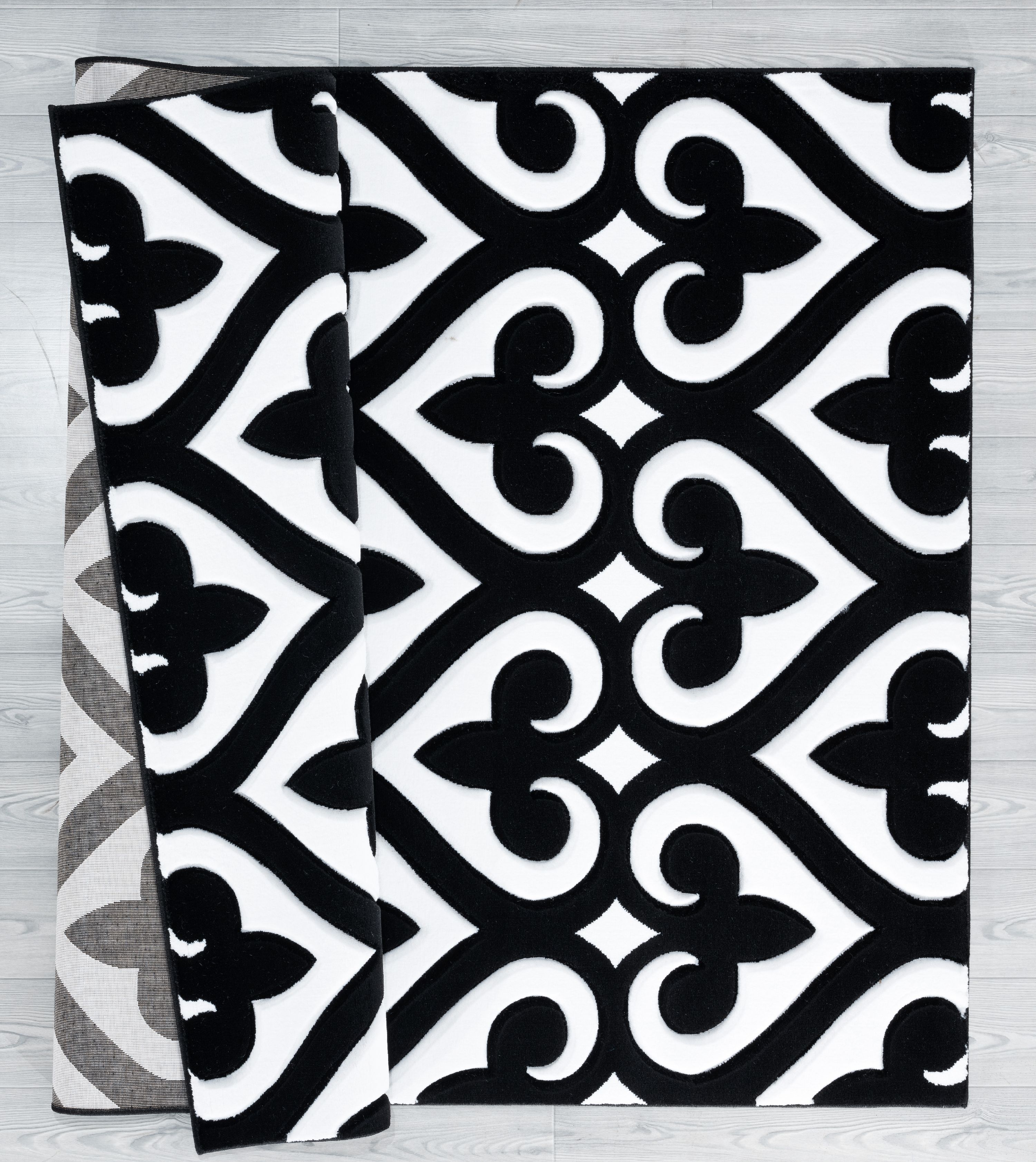 United Weavers Drachma Benachi Modern Geometric Area Rug, Black, 7'10" x 7'10"