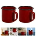 thumbnail image 4 of Troglfold Milk Cup Camping Mug Coffee Cup: 2pcs Enamel Campfire Tea Cups for Hiking Red,2.56"X2.56"X2.36", 4 of 10