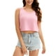 thumbnail image 1 of ATHLECHIC Verano Top Corto Suelto de Algodón Sin Mangas para Mujeres, Camisetas Casual, L Rosa, 1 of 5