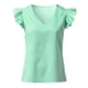thumbnail image 5 of Blusa de manga corta sin mangas con volantes y cuello en V a rayas de verano para mujer Fridja  bn2069, 5 of 8