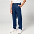 thumbnail image 3 of OGLCCG Boys' Stretch Pull on School Uniform Pants Kids Elastic Waist Straight Leg Twill Pants with Pockets Solid Color Dress Suit Pants 5-14 Years, 3 of 8