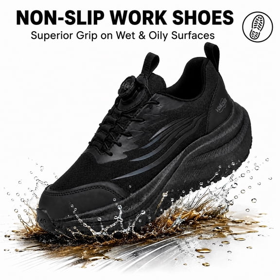 TREADVAULT Men's and Women's Non-Slip Athletic Work Sneakers, Water-Repellent, Lightweight, Breathable