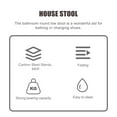 thumbnail image 4 of 1Pc Wood Small Low Stool Home Bathroom Anti-slip Round Stool (Wood Color), 4 of 6