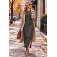 thumbnail image 5 of Cueply Long Sleeve Dress for Women Fall Wedding Guest Cocktail Maxi Dresses Split Elegant Ribbed Knit Winter Dress with Pockets, 5 of 9