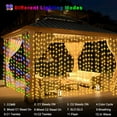 thumbnail image 3 of WarmHaven 300 LED Fairy Curtain Lights 2 Color Changing,9.8Ftx9.8Ft Hanging Lights Battery Operated with Hooks,Outdoor Curtain Light Waterproof for Party Backdrop Patio Decorations (Warm White&Color), 3 of 16