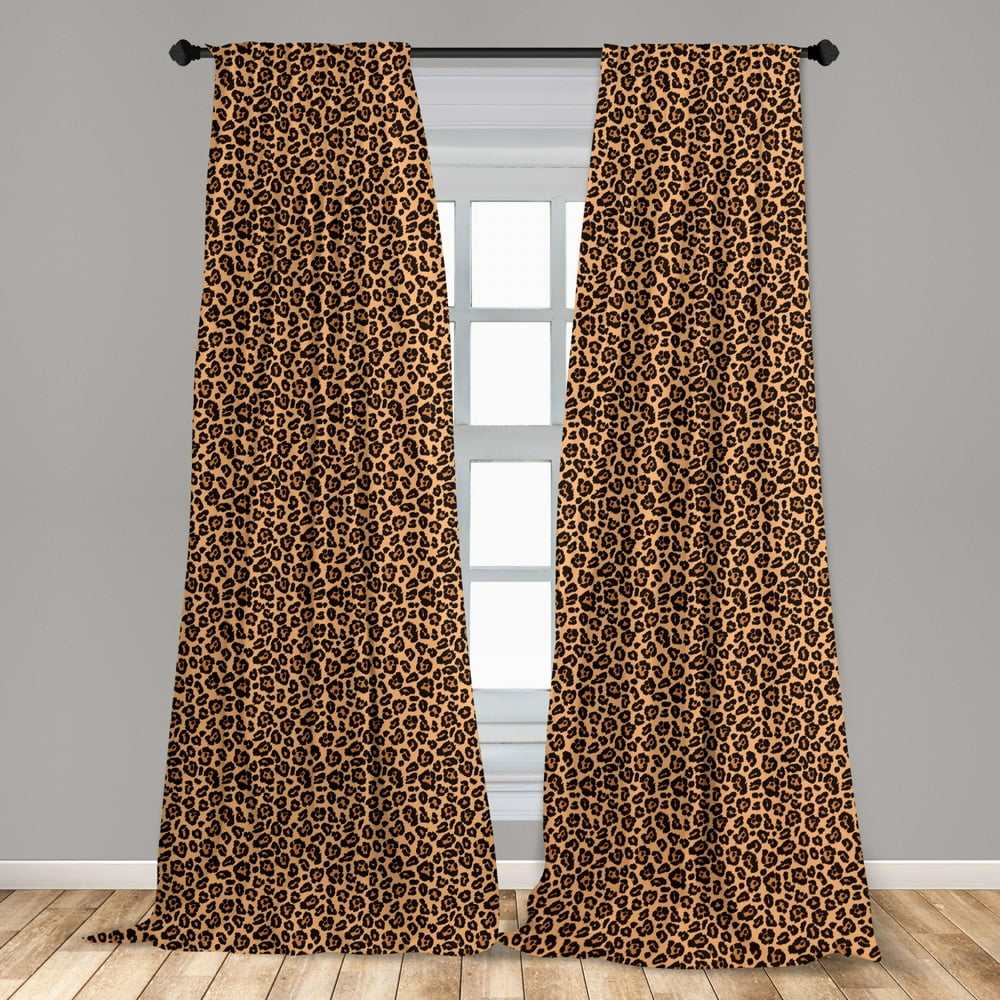 Leopard Print Curtains 2 Panels Set, Leopard Texture Illustration ...