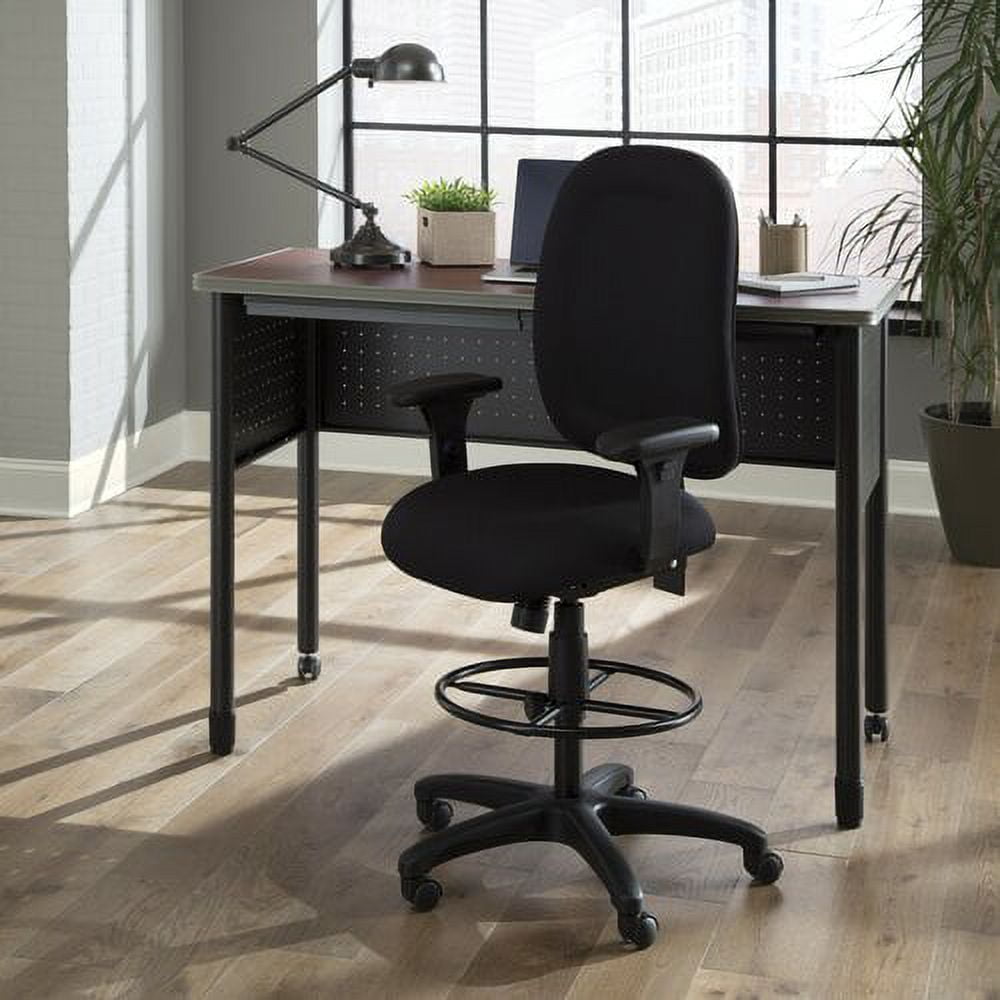 OFM Ergonomic Task Chair with Arms and Drafting Kit, Mid Back, in Navy (125-DK-804)