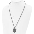 thumbnail image 2 of Stainless Steel Brushed And Polished Black Ip-Plated Shield 22In Necklace (22 X 25) Made In China srn2944-22, 2 of 5