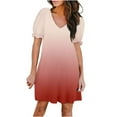 thumbnail image 2 of HERESOM Women Plus Size Sun Dresses Women Casual Summer Gradient Print Short Sleeve Dress With Pocket Beach Dresses, 2 of 6
