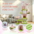 thumbnail image 2 of Jopath 71 inch flower cat tree with large condo removable flower cushion and hammock pink, 2 of 9