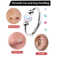 thumbnail image 4 of YYKihy Small Cartilage Hoop Earrings For Women Men Opal Silver Earrings 316L Surgical Hinge Huggie Hoop Earrings For Tragus Conch Earlobe Piercing Jewelry, 4 of 7