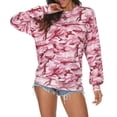 thumbnail image 2 of Women Casual Sweatshirts Fall Loose Lightweight Camouflage Long Sleeves Tops Cute Camo Crewneck Pullover pink S, 2 of 5