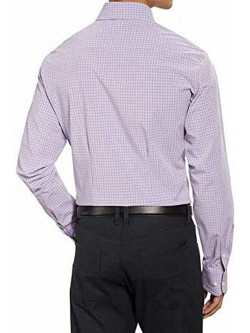 Kirkland Signature Men's Dress Shirt | Superior Quality, 17-17.5x36/37 / Purple Check