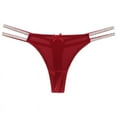 thumbnail image 2 of HUPOM No Show Panties For Women Seamless Underwear For Women In Clothing Thong Leisure Tie Drop Waist Red One Size, 2 of 5
