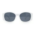thumbnail image 2 of Mod Fashion Womens Thick Temple Plastic Rectangle Sunglasses White - Black, 2 of 4
